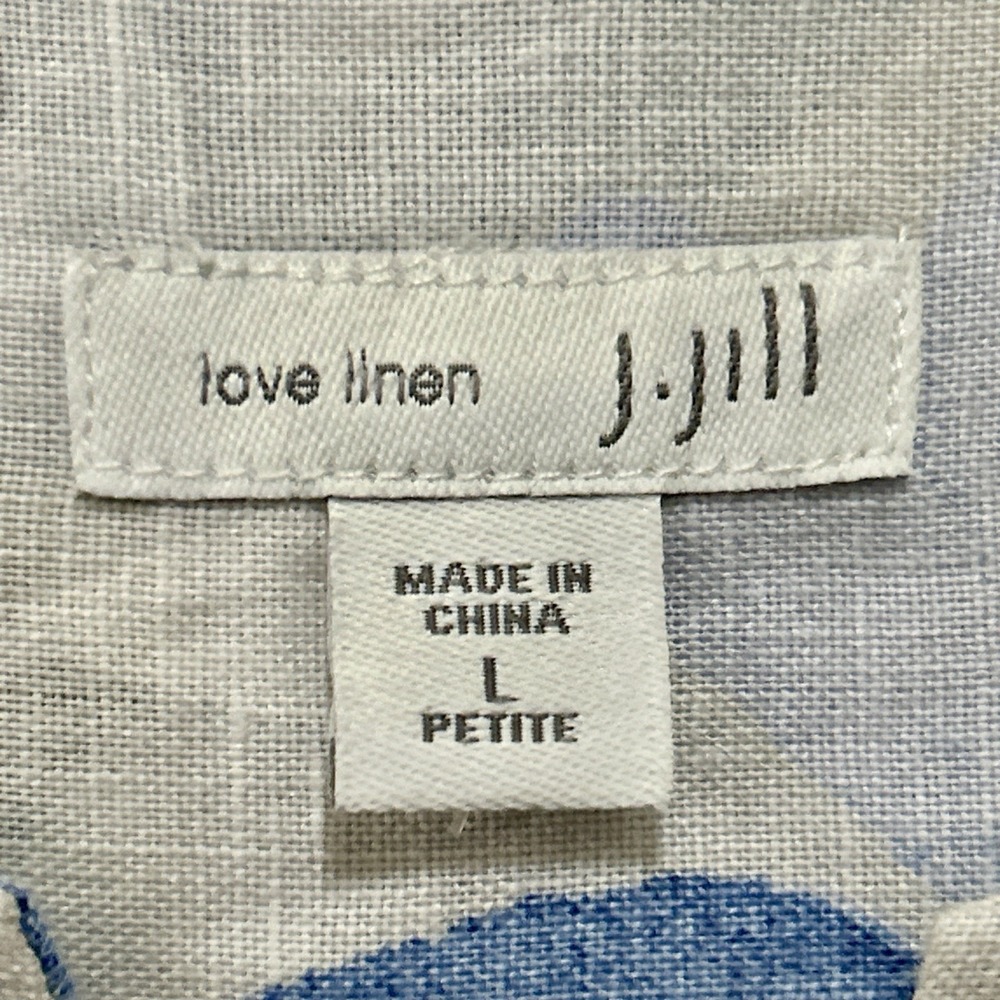 J.Jill Love Linen Floral Shift Dress Womens Petite L Sleeveless Pockets Summer - Picture 5 of 10